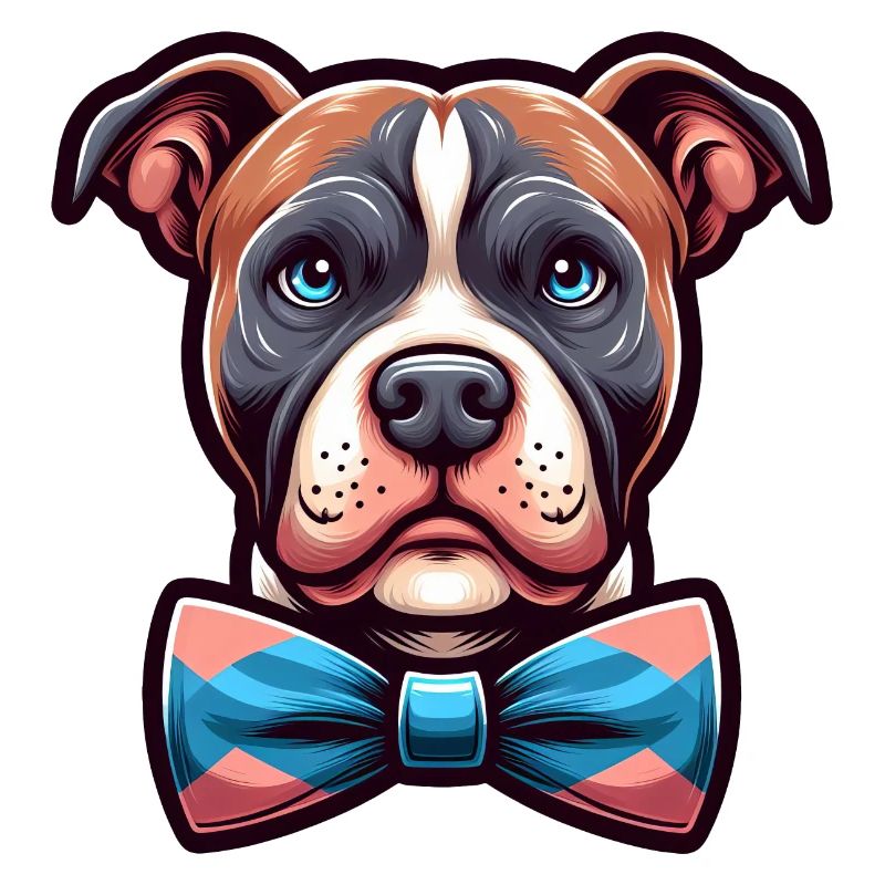 Pitbull Wearing a Bowtie