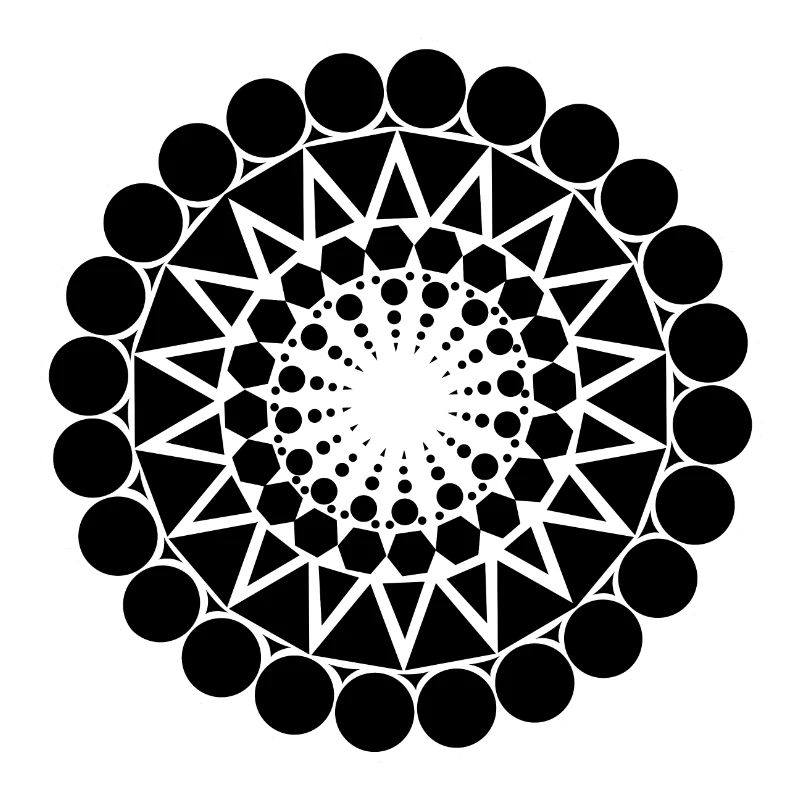 Geometric triangle mandala round pattern shape