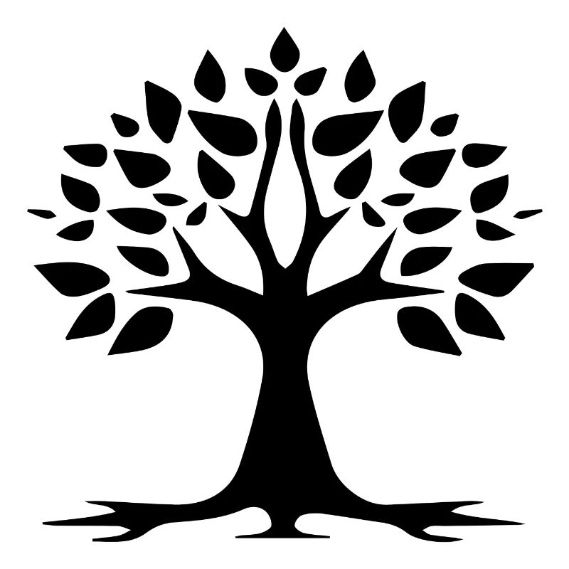 Stylized Tree Simple Tattoo Logo