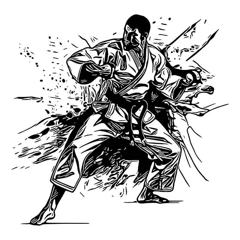 Tattoo Karate Style Sparring Partner Kampf Technik