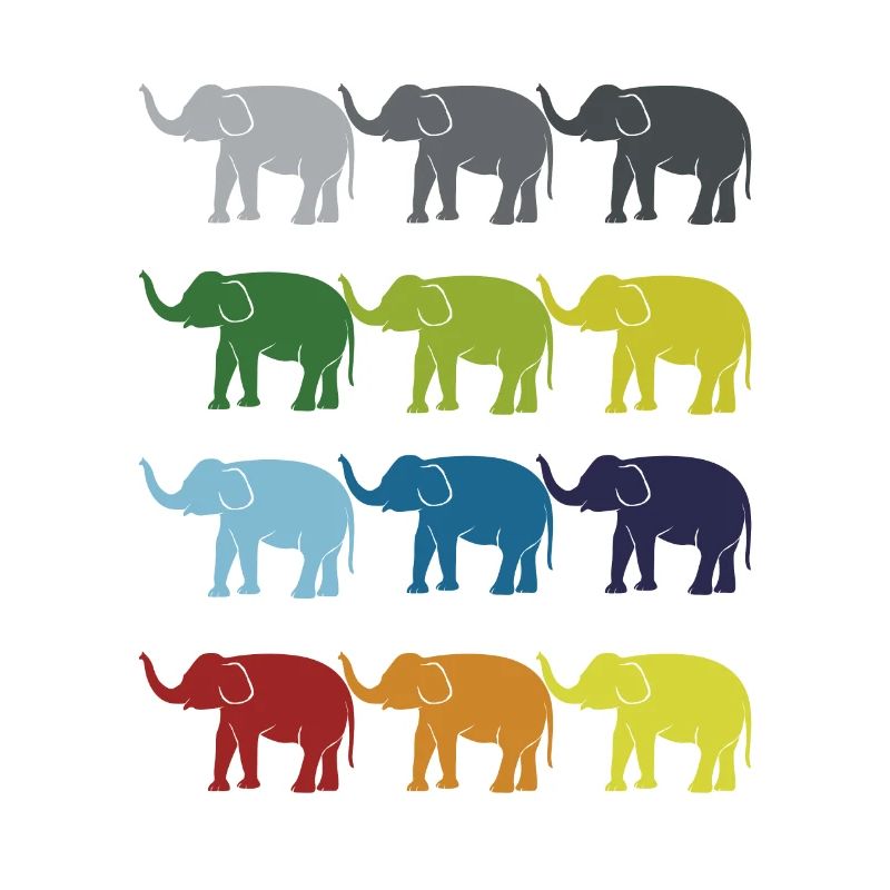 Neon Pop Art Retro Elephant Animal Gift Idea