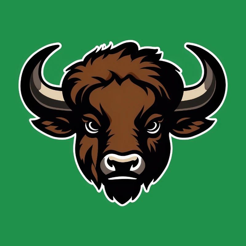 Logo de bison de dessin animé