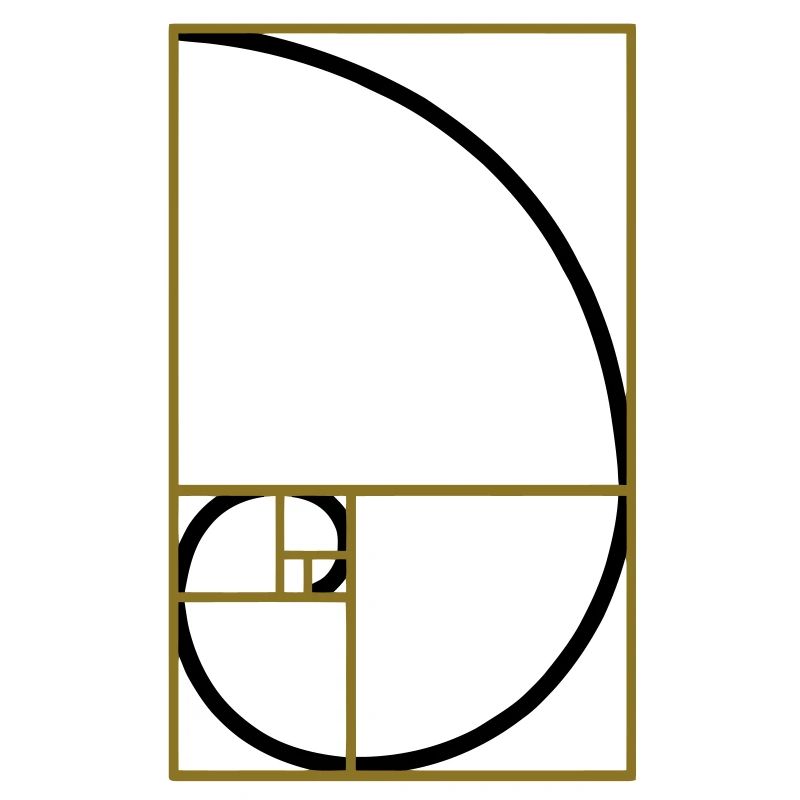 Fibonacci courbe de type ratio or