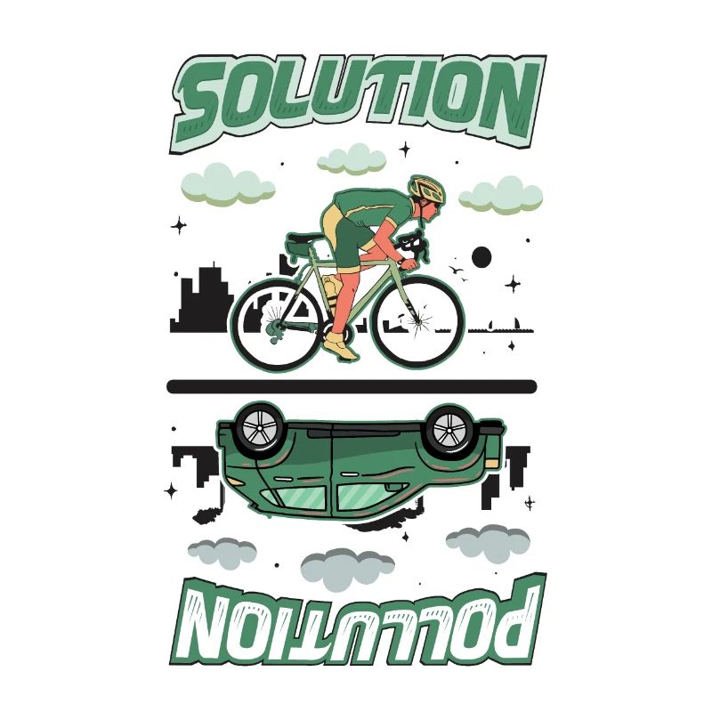 Polution Solution Umweltschutz Radfahren