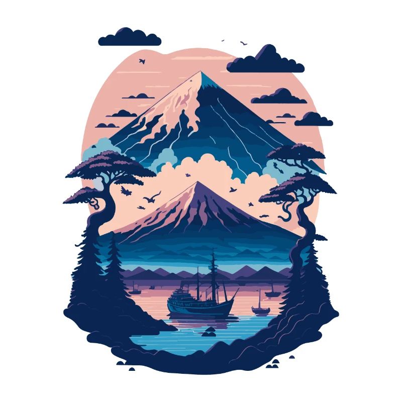 Serene Mount Fuji Sunset Peaceful River Scenery