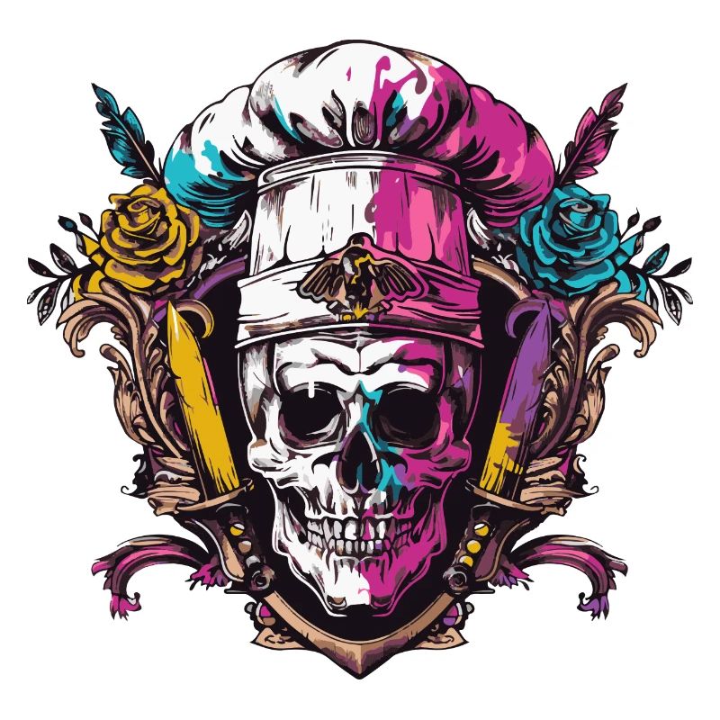Koch Skull Skeleton Chef Crest