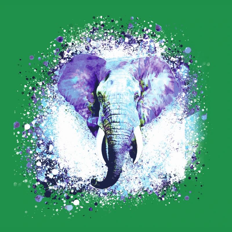Elefant, Graffiti, Malerei, blau,Wildnis