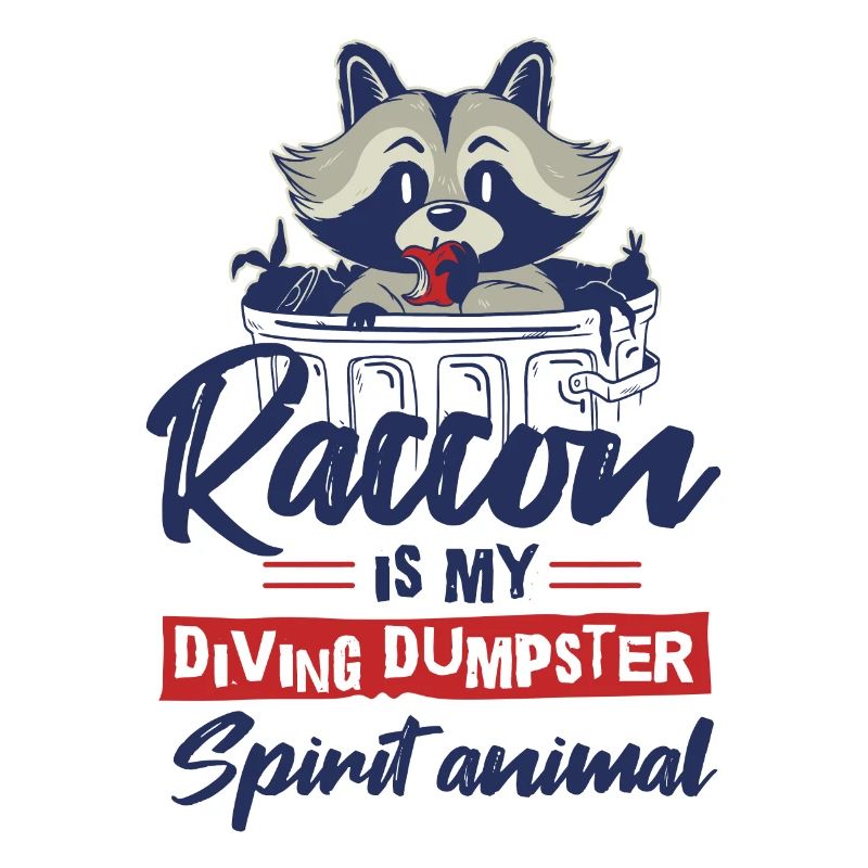 Raccoon lover garbage collecting garbage containers