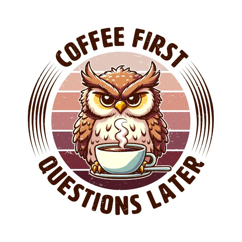 Mürrische Eule Mit Kaffee