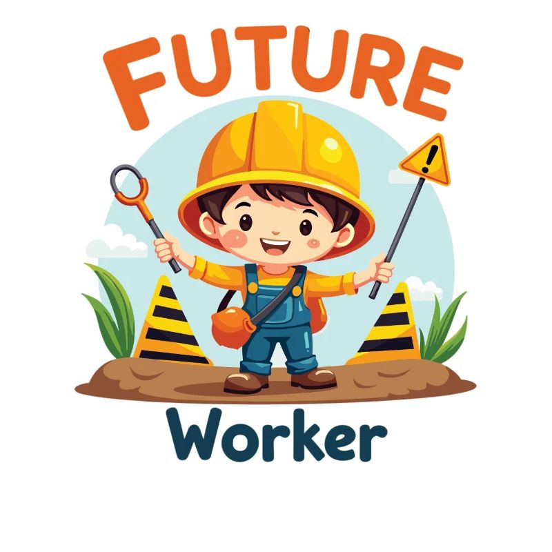 Future Worker - Conception mignonne d’ouvrier de la construction