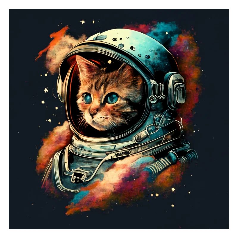 Kosmische Katze im Aetherpunk-Stil