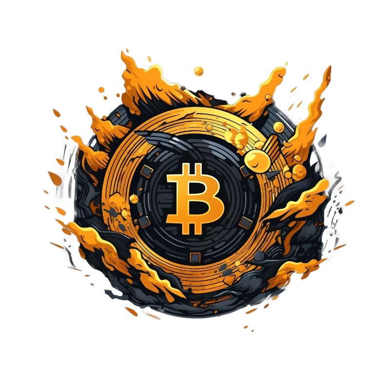 Bitcoin logo anime sytle