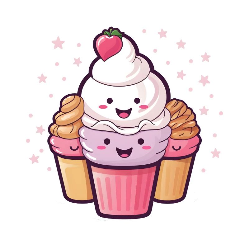 Cartoon Eiscreme - Süßes Eis mit Gesicht
