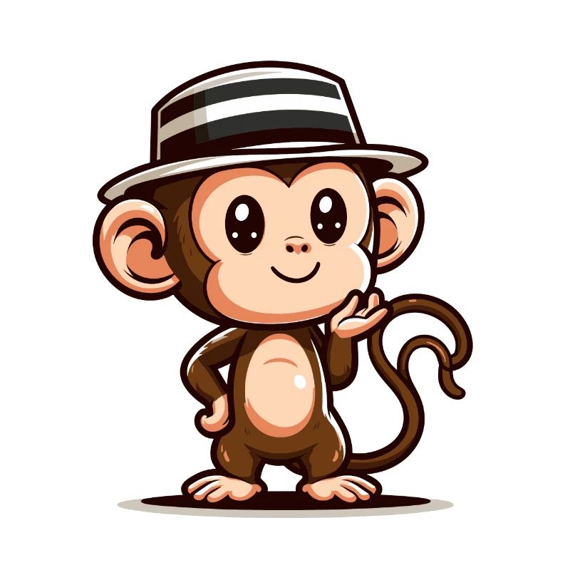 Cute monkey with hat