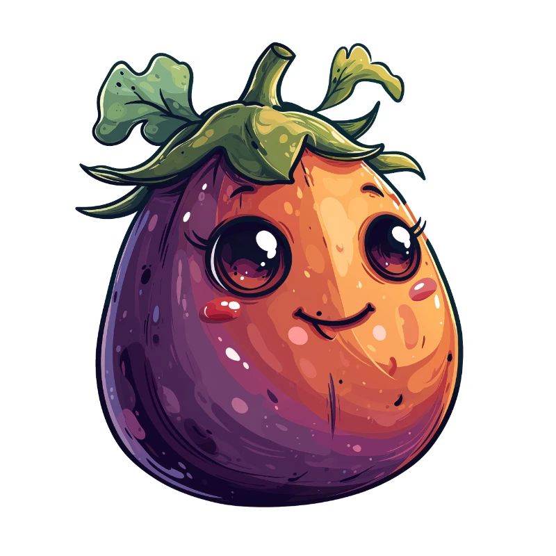 Aubergine Comic Face