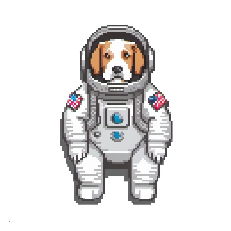 Cosmic Canine Cadet: A Pixel Pup's Space Odyssey