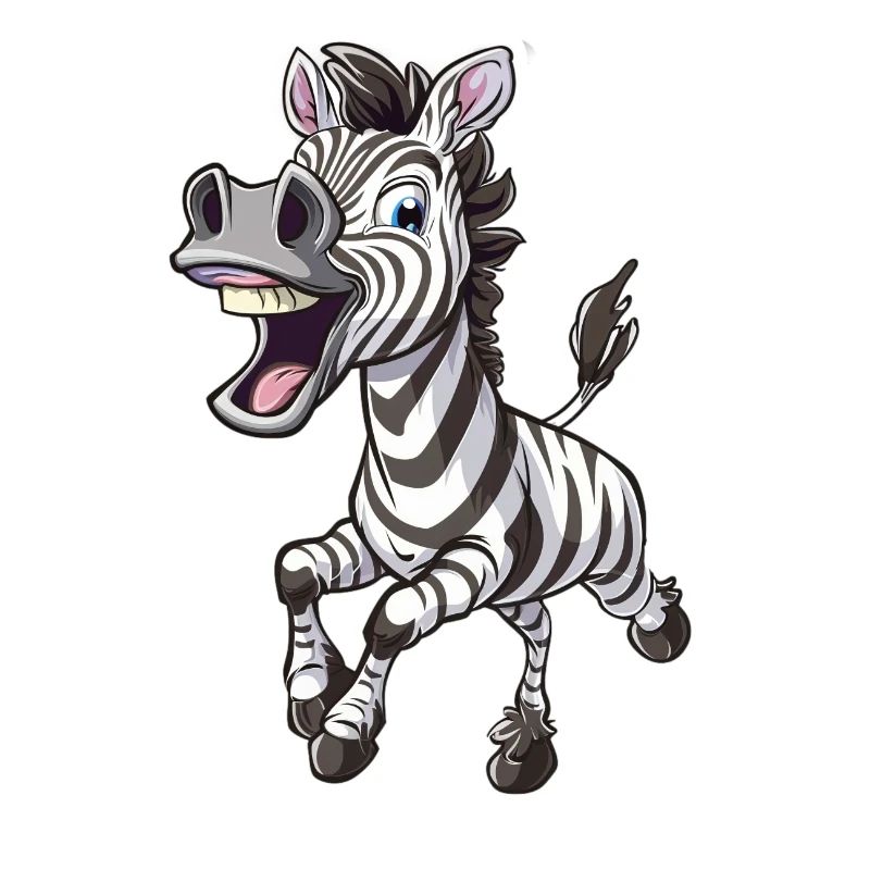 Cheerful zebra with a smile