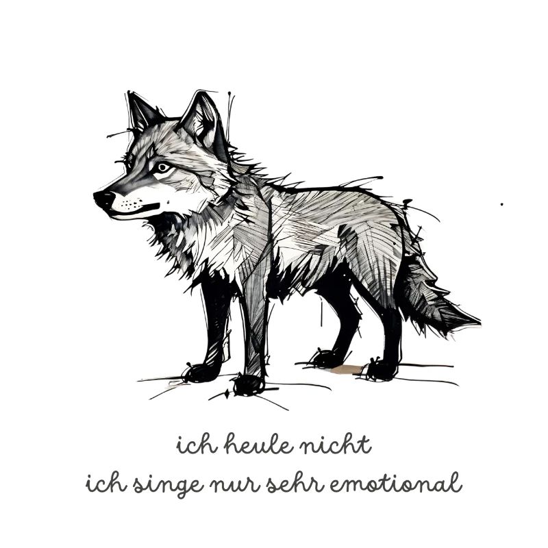 Wolf Spruch "Ich heule nicht, ich singe nur sehr e