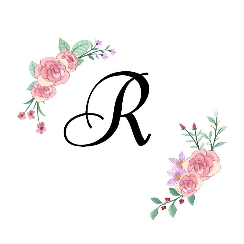 Rosa Blumenbuchstabe r