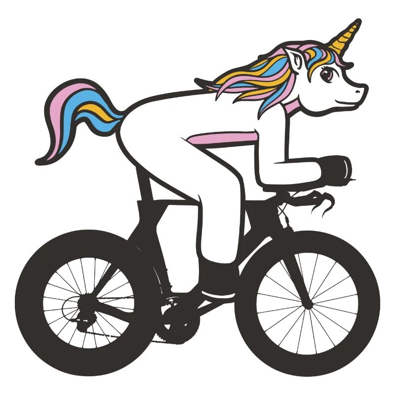 Triathlonfahrrad mit Einhorn