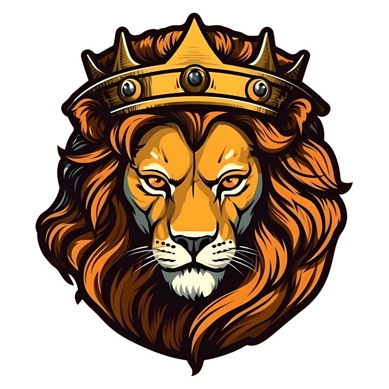 Königlicher Löwe mit Krone