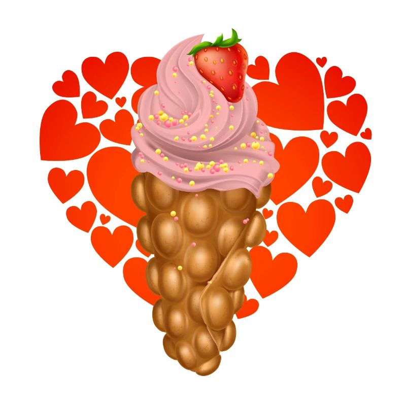 Bubblewaffel Eiscreme Sommer Lecker