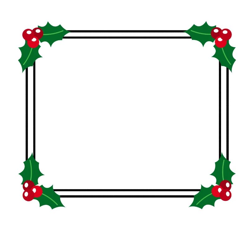 Winter frame with holly decoration