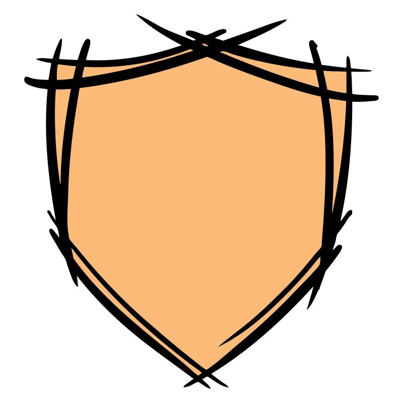 Symbole de bouclier / blason. Dessiné à la main. Modèle