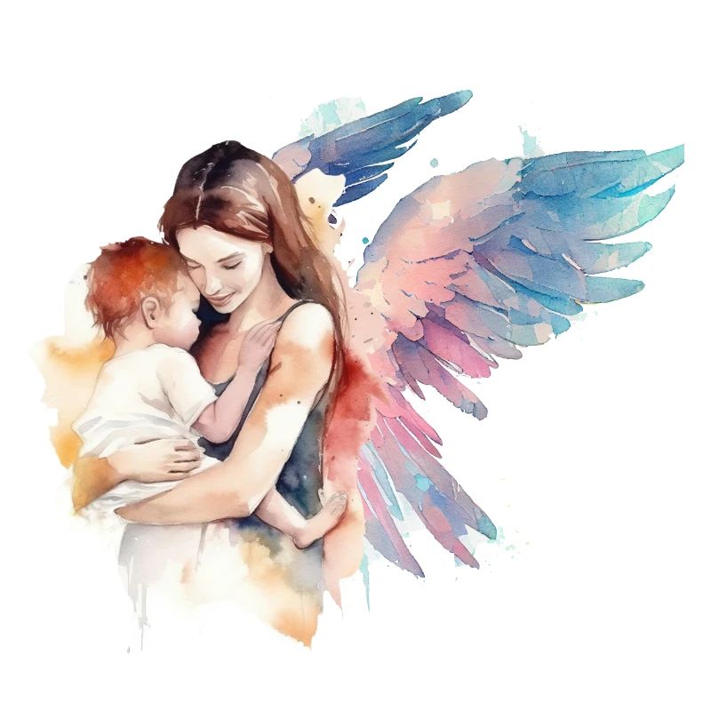 Engel Mutter Aquarell
