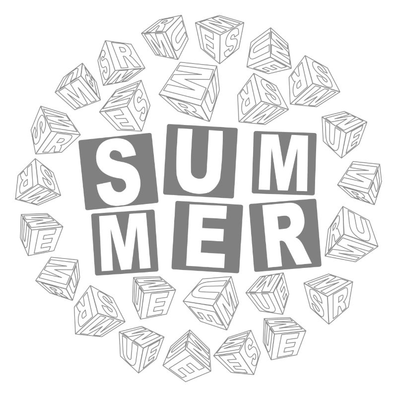 SUMMER Würfelblock-grau