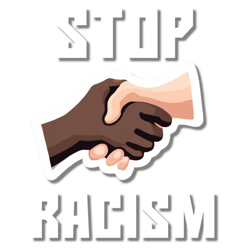 Stop Racism Hand shake White