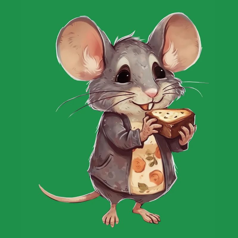 Souris heureuse avec biscuits aux pépites de chocolat