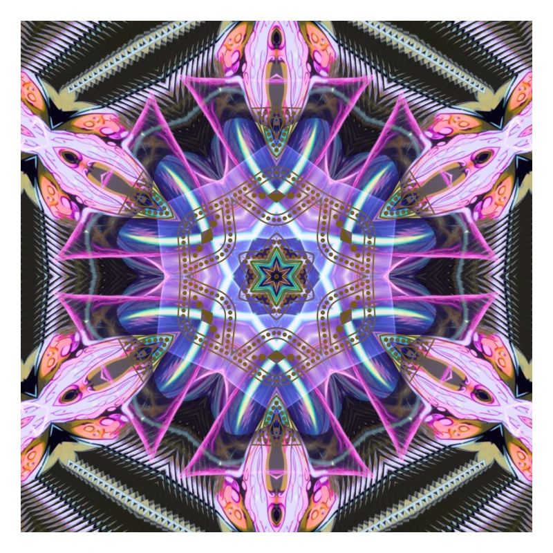 Psychedelic Neon Mandala Pattern