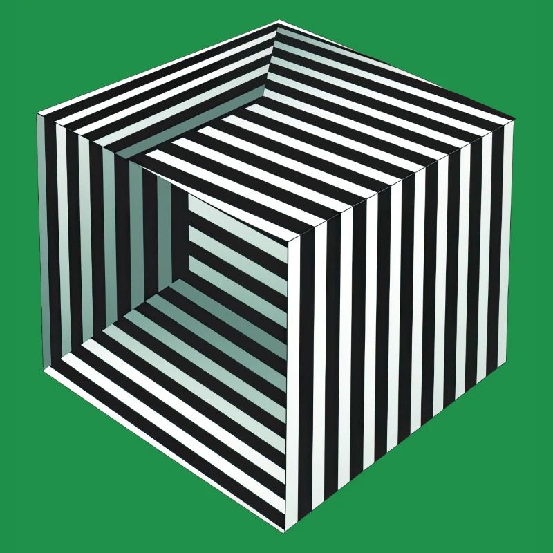 Illusion de cube rayé