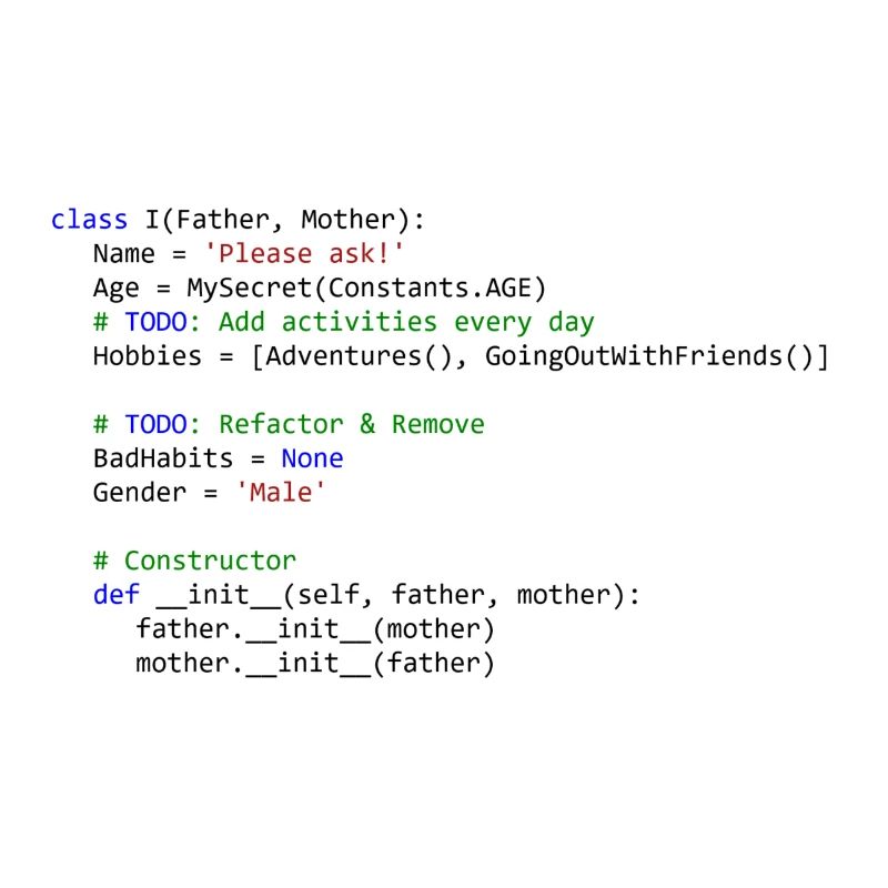I am a python class