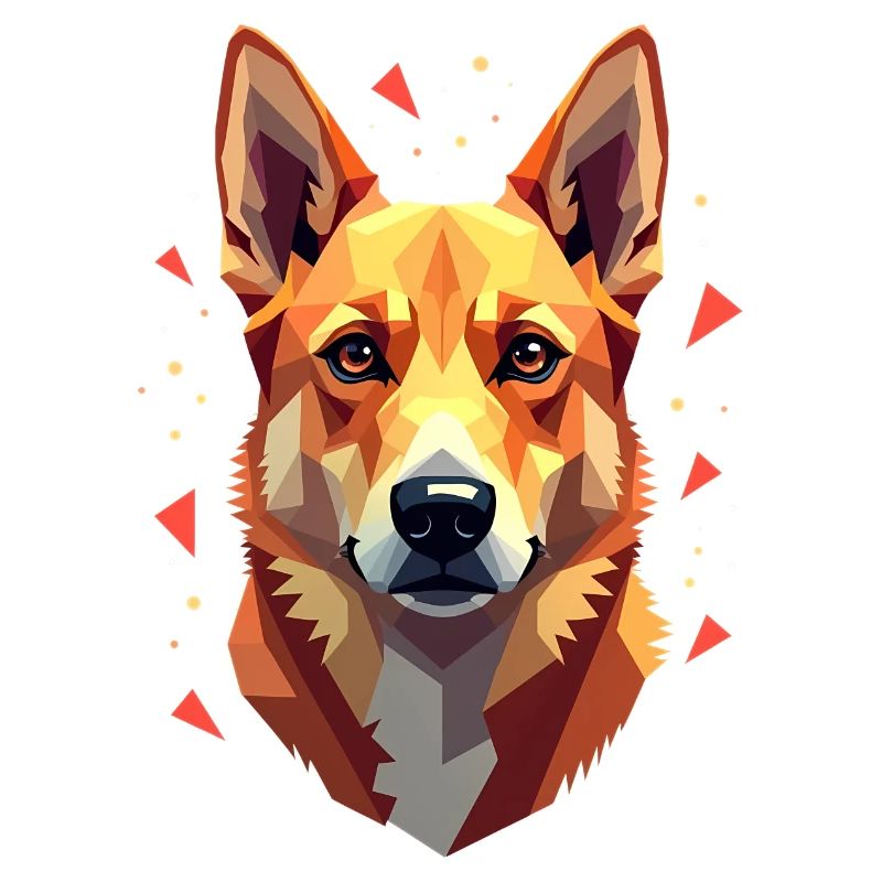 Geometric Dog Abstract Artwork