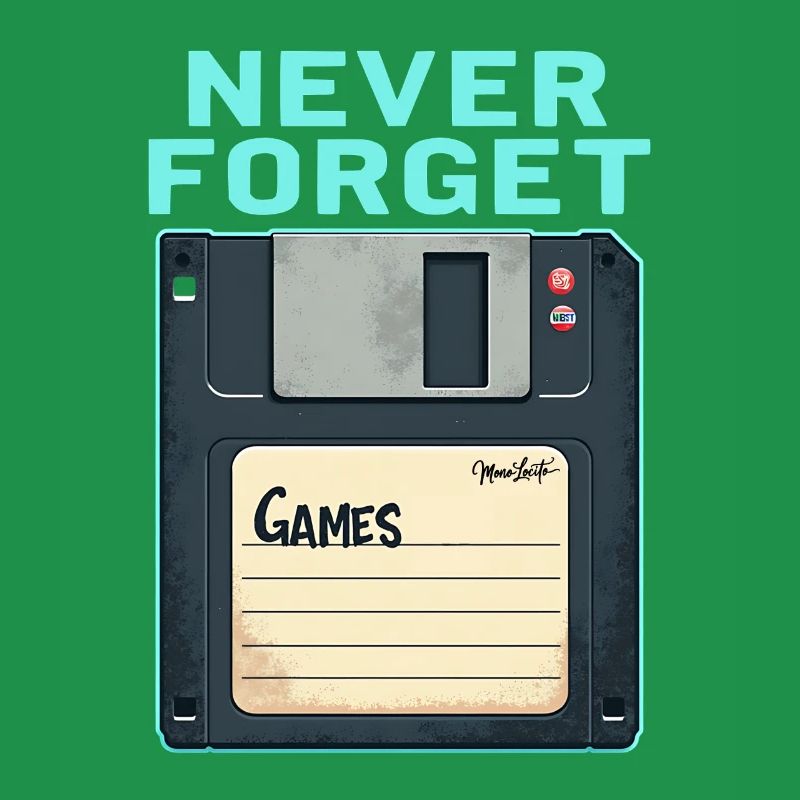 Never Forget Retro Floppy Disk Design