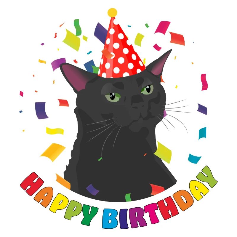 Abgestumpfte Katze feiert seinen Geburtstag