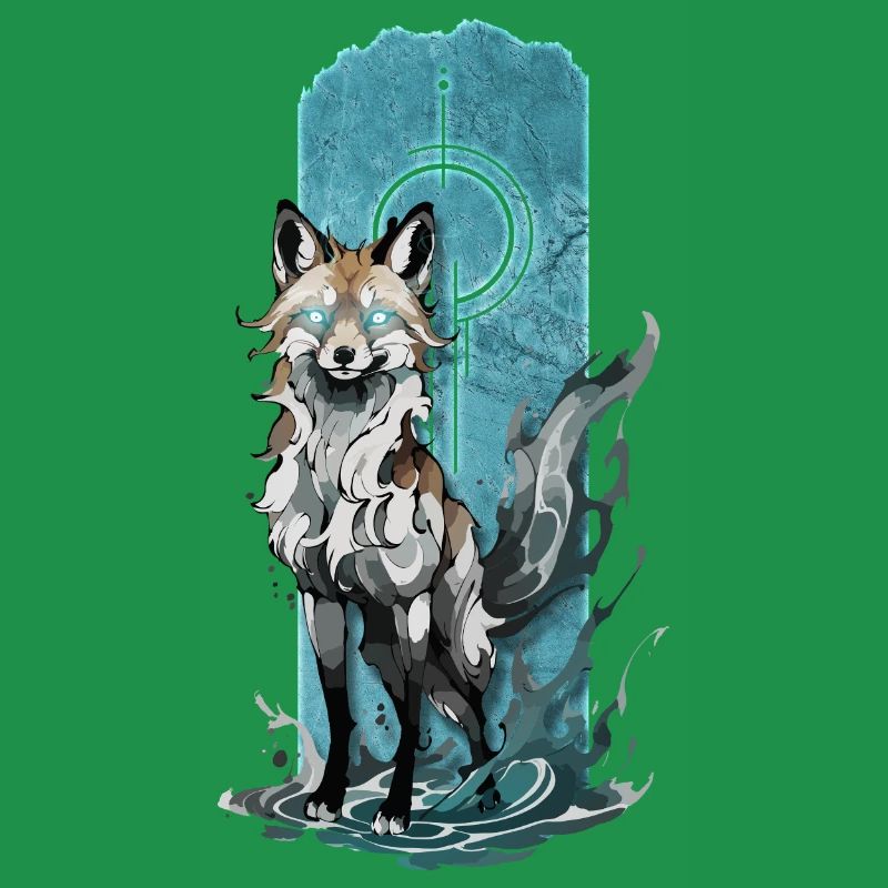 Ätherischer Fuchsgeist: Mystischer blauer Flammenfuchs