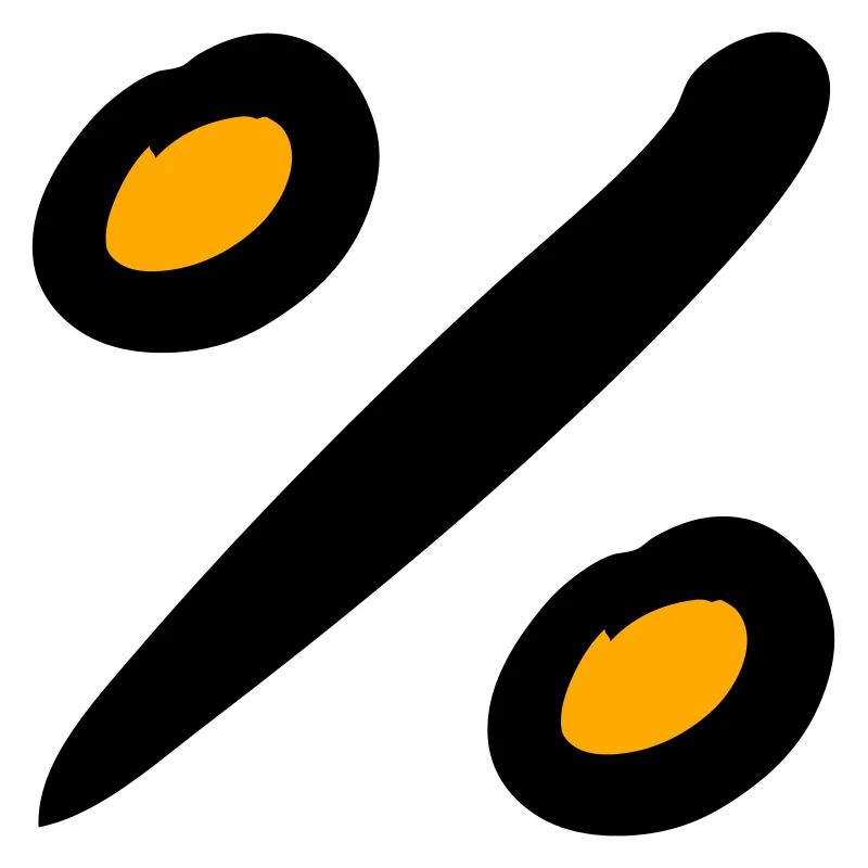 Icône de pourcentage. signe %. Dessiné à la main.