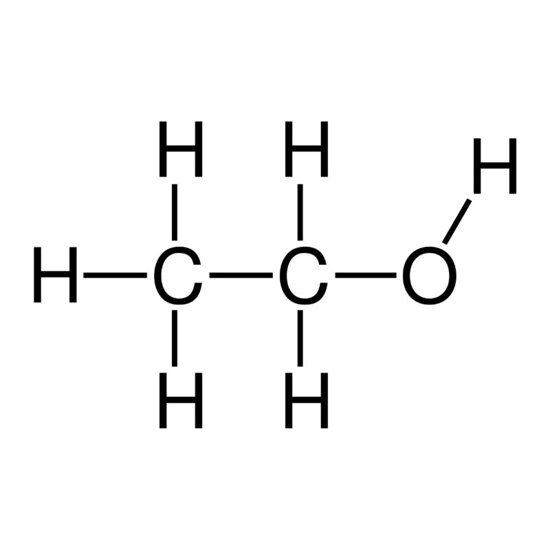 Ethanol Alcohol structural formula