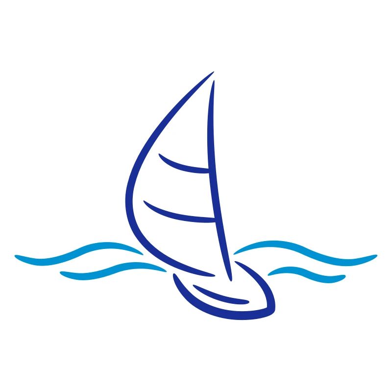Sailing Boad And Waves Logo