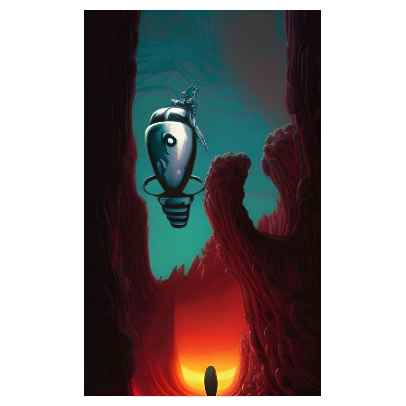 Vaisseau spatial robot Comic effrayant Alien sur un étrange