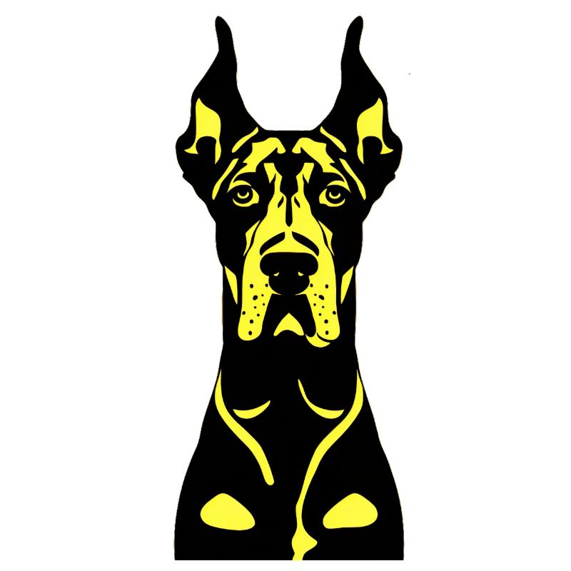 Great Dane Duo-Tone: Pawsome Tee Stencil Style Dog