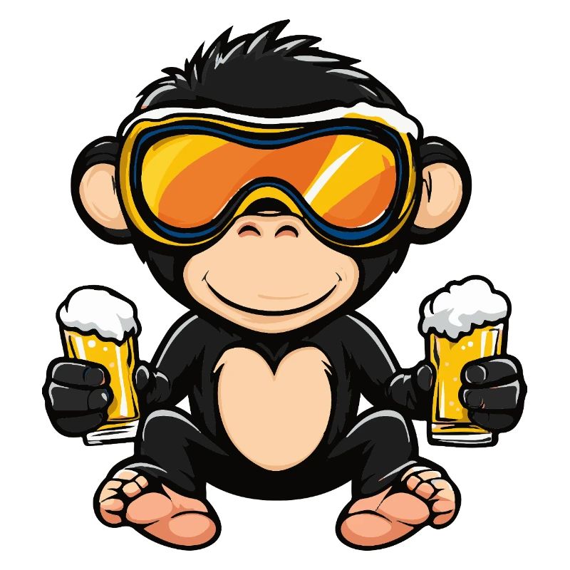 Monkey Après Ski Beer Comic
