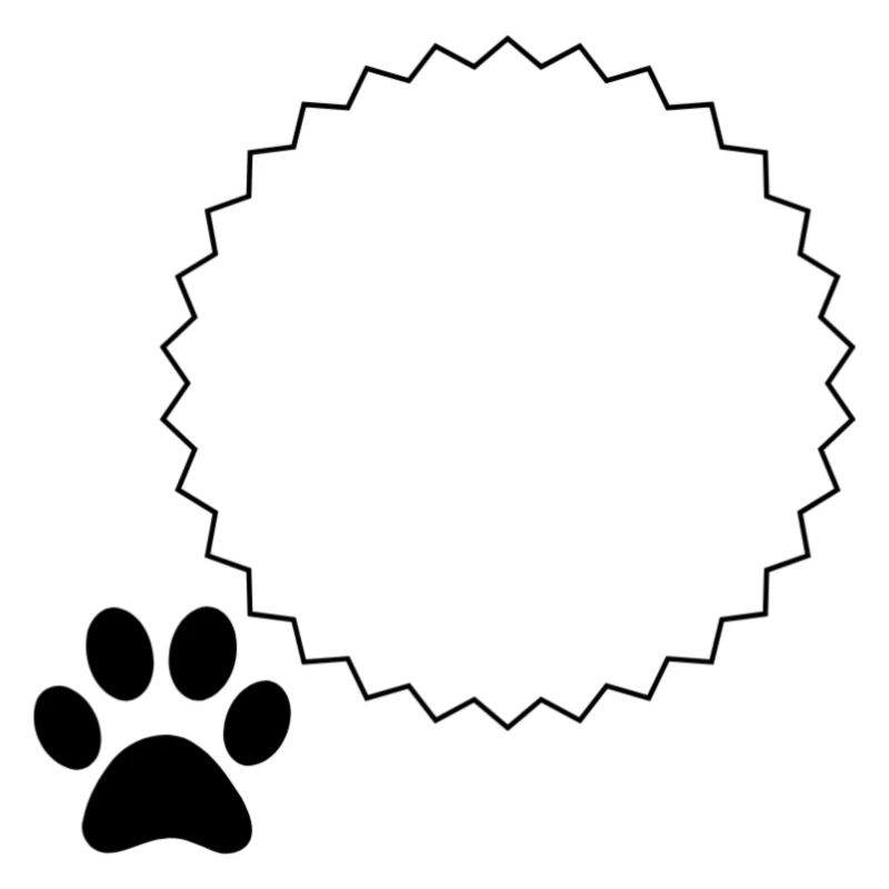 Template Sun Frame Paw Print Design