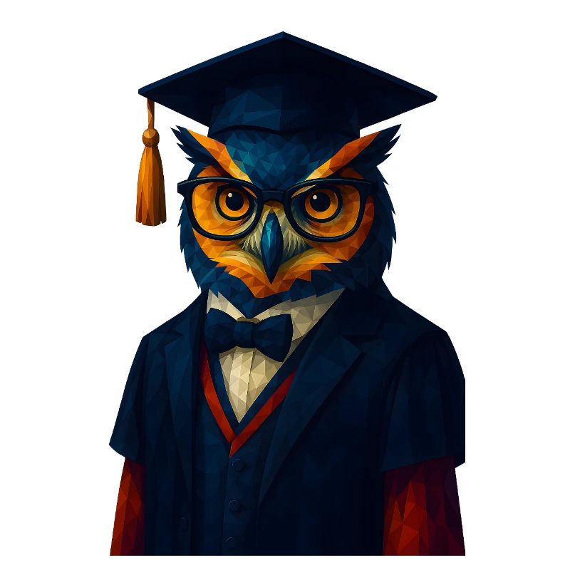 WPAP Stil Tier - Eule im Professoren-Outfit Fliege