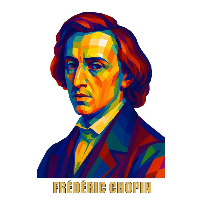 WPAP Polygon Portrait Frédéric Chopin Compositeur