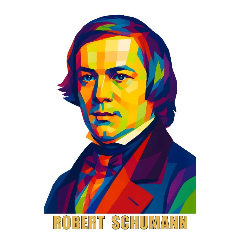 WPAP Polygon Portrait Robert Schumann Composer
