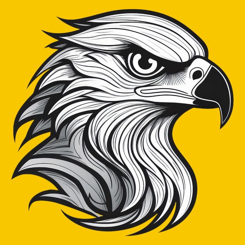 Expressionist eagle head-laying